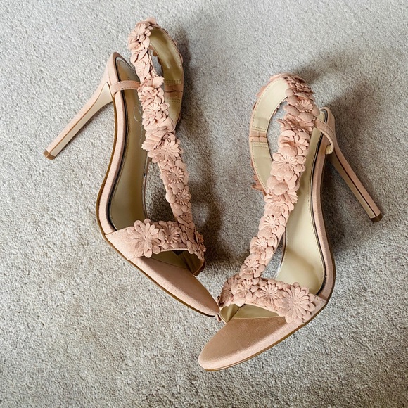 JESSICA SIMPSON Blush Flower Heeled Sandals - Picture 3 of 7